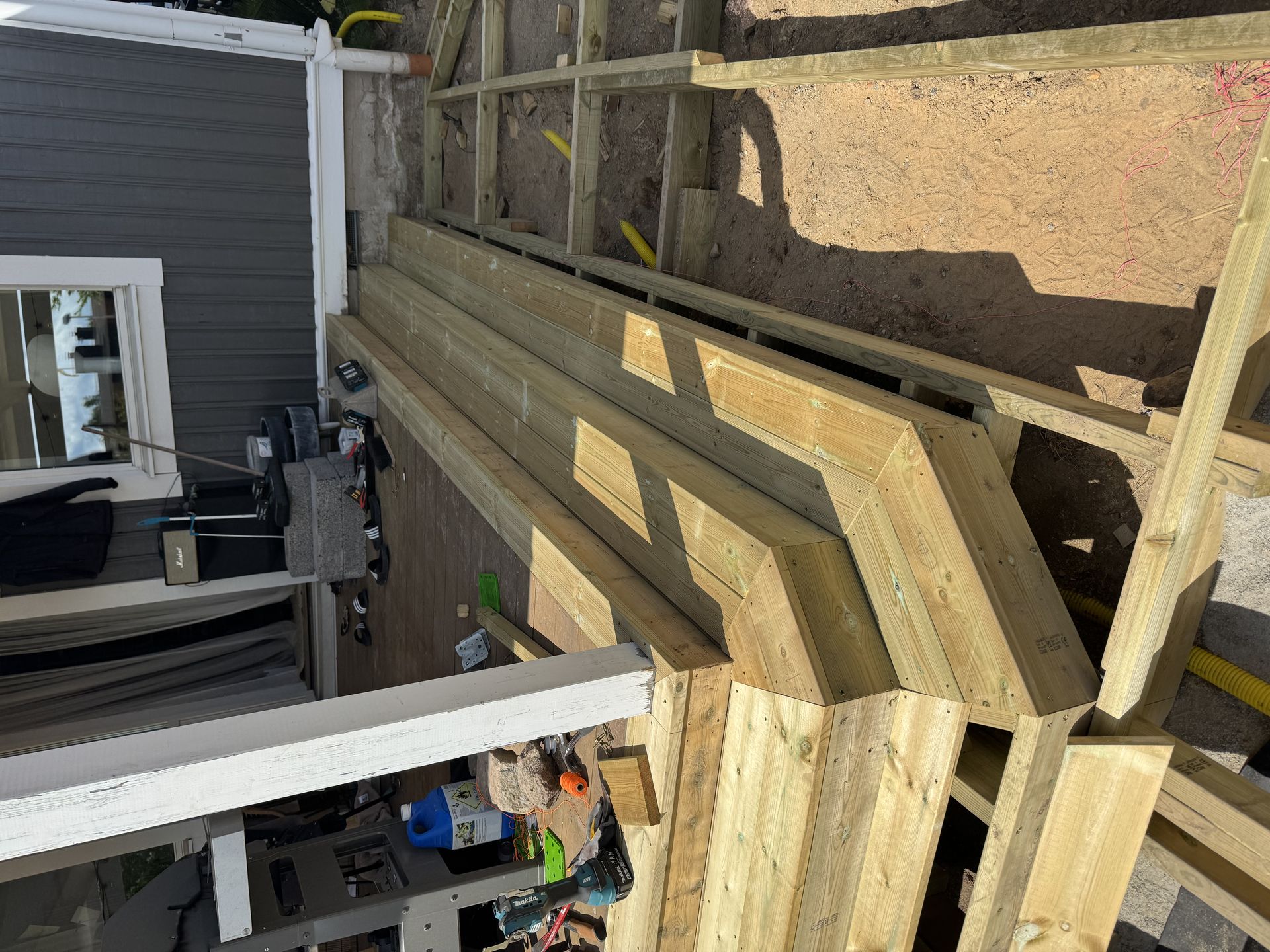 Terrace Around Pool Vikingstad by JB Build and Fix Ltd, Dorset