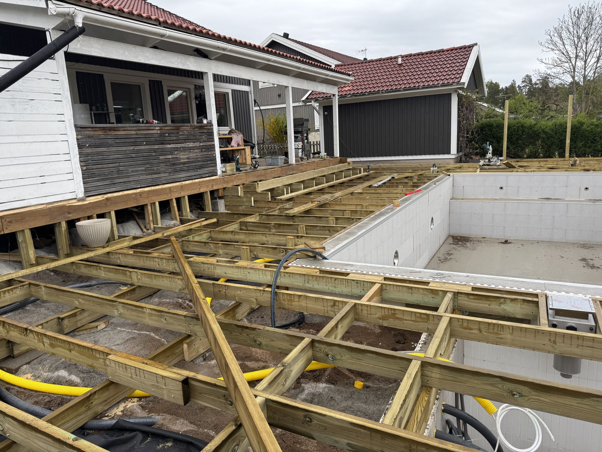 Terrace Around Pool Vikingstad by JB Build and Fix Ltd, Dorset