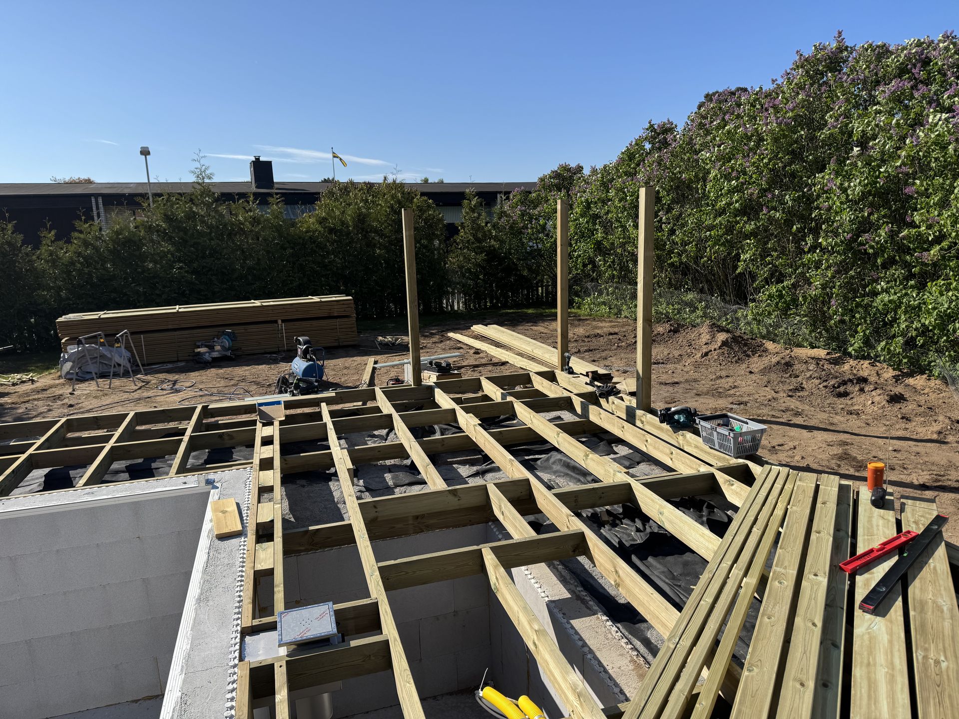 Terrace Around Pool Vikingstad by JB Build and Fix Ltd, Dorset