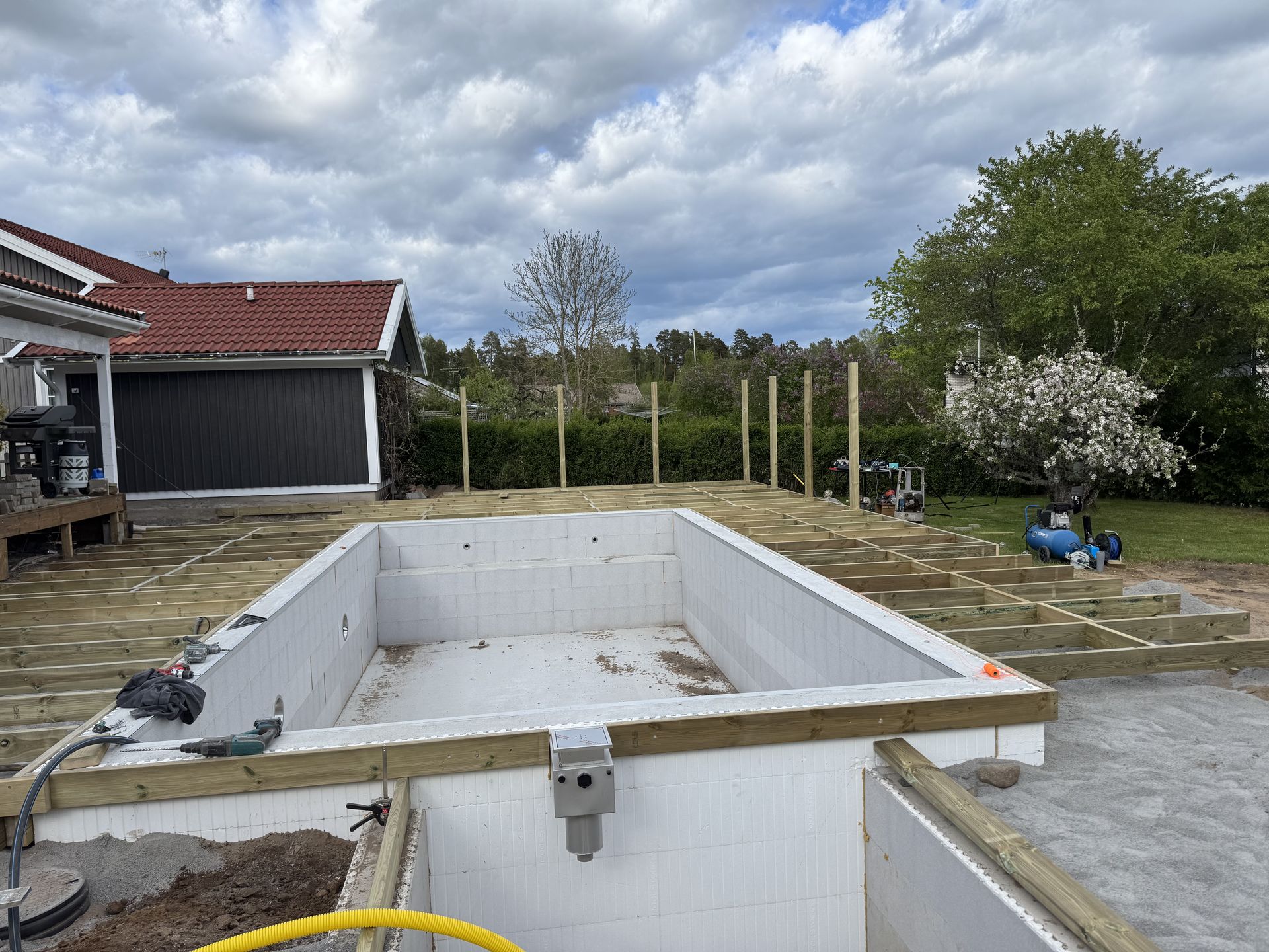 Terrace Around Pool Vikingstad by JB Build and Fix Ltd, Dorset