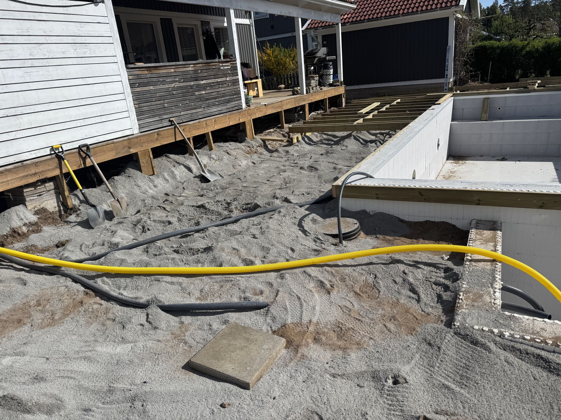 Terrace Around Pool Vikingstad by JB Build and Fix Ltd, Dorset