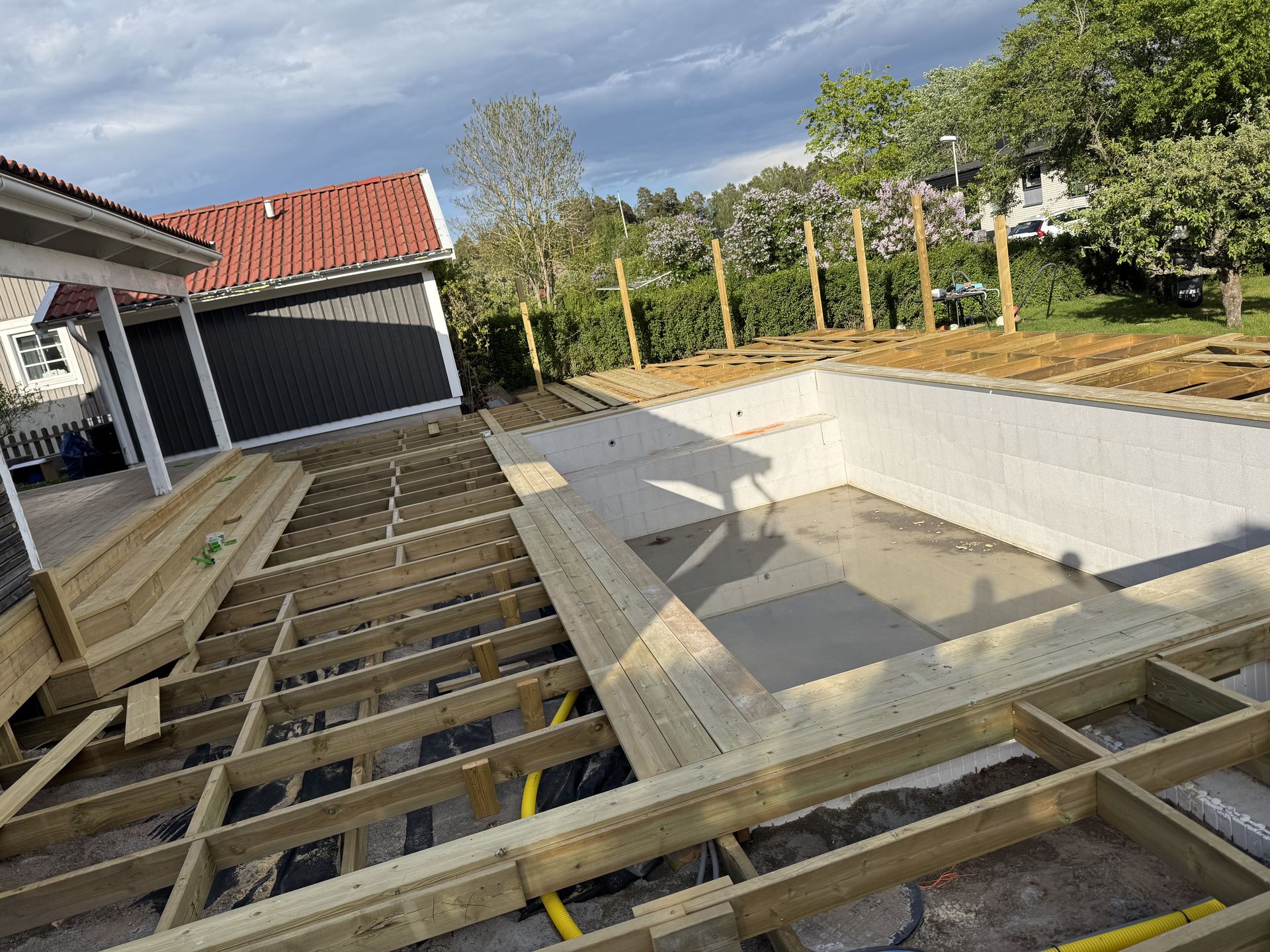 Terrace Around Pool Vikingstad by JB Build and Fix Ltd, Dorset