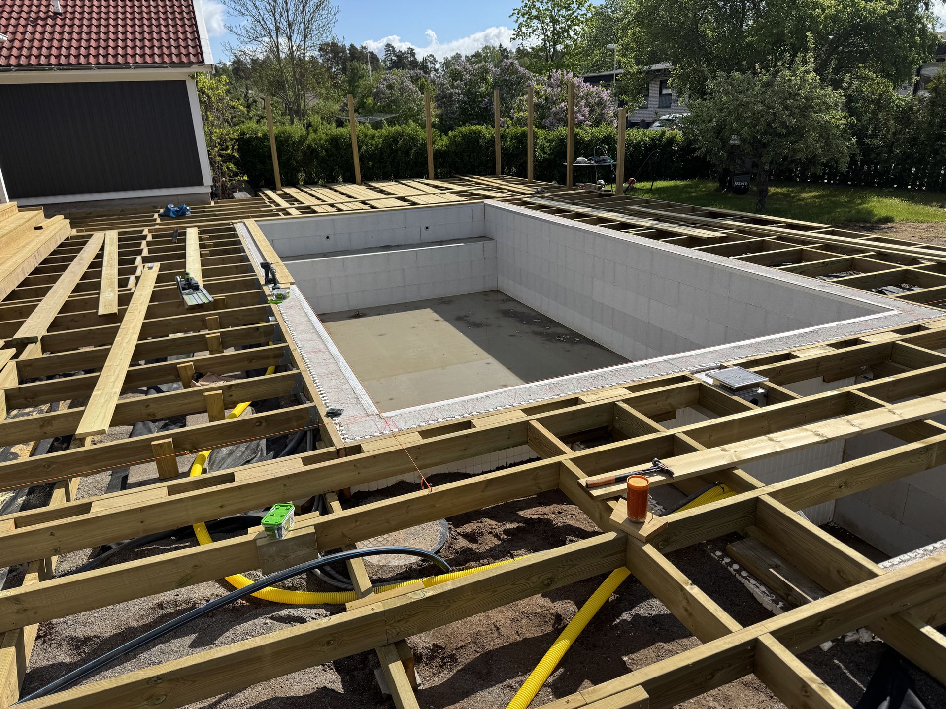 Terrace Around Pool Vikingstad by JB Build and Fix Ltd, Dorset