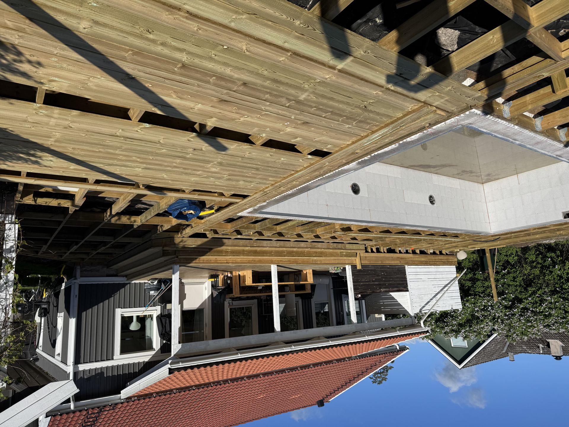 Terrace Around Pool Vikingstad by JB Build and Fix Ltd, Dorset